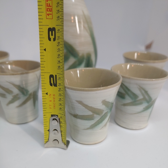 Vintage PCDG Sake Set Ceramic Hand Painted Bamboo - Picture 7 of 10